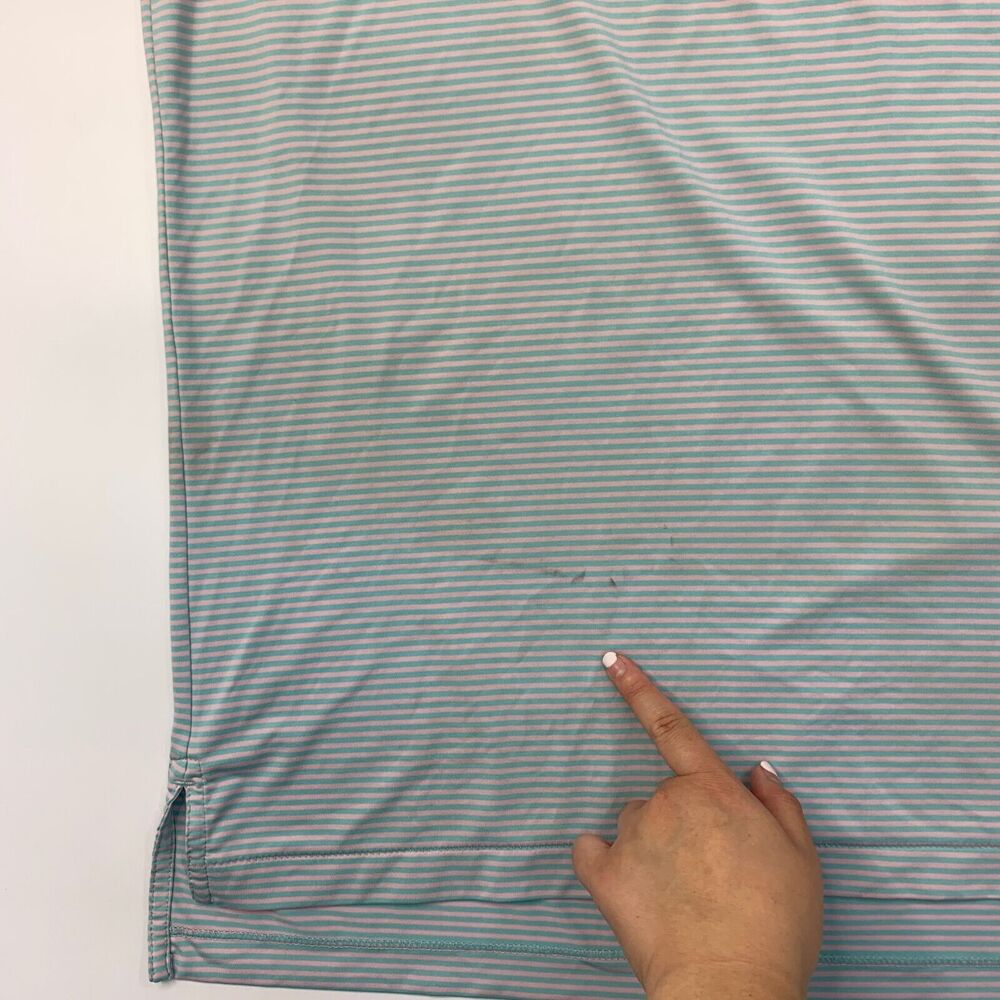 Peter Millar Polo Shirt Mens L Large Blue Pink Performance Summer Comfort *READ - Picture 3 of 16